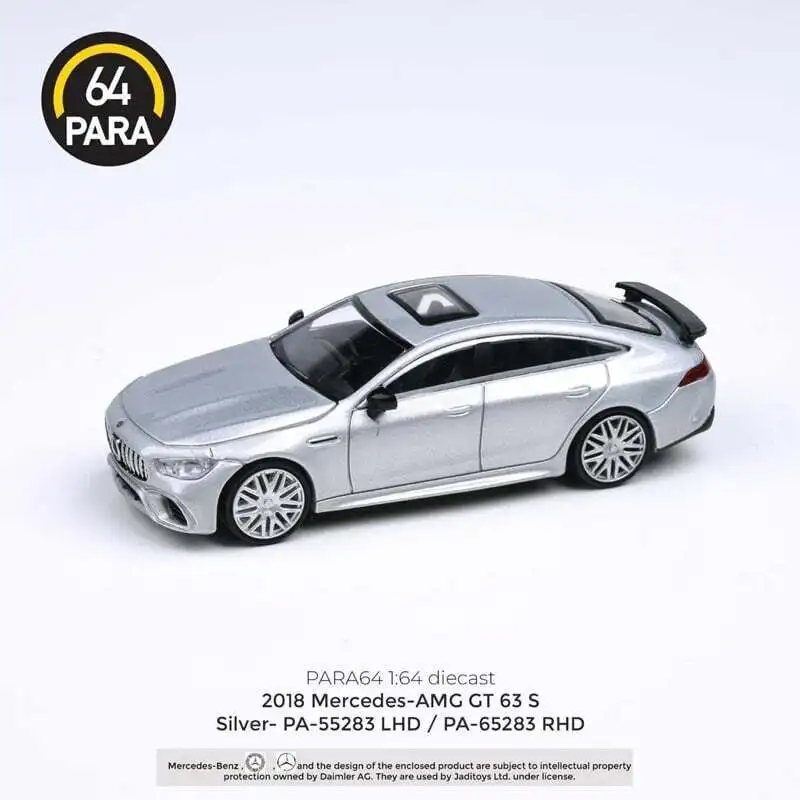 Para6464 1/64 2018 AMG GT 63 S LHD(Left Hand Drive) Diecast Alloy toy cars for collection gift