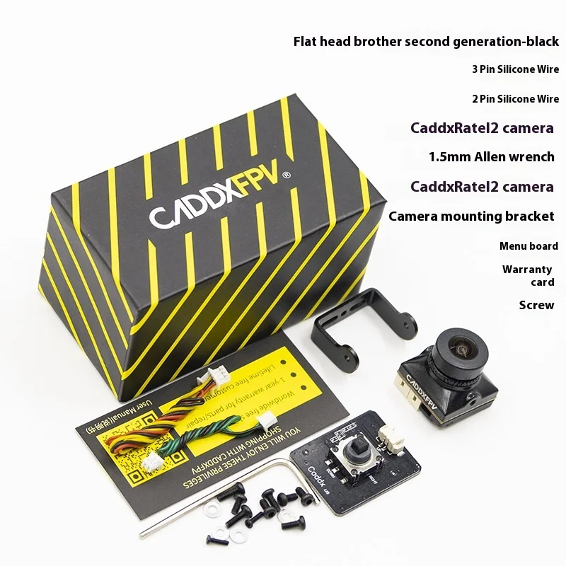 CADDX-Capteur Ratel 2 4.5-36V sous TVL 160 ° FOV 2.1mm Starlight, Micro Caméra FPV NTSC & PAL CVBS, Sortie pour RC FreKouDrone