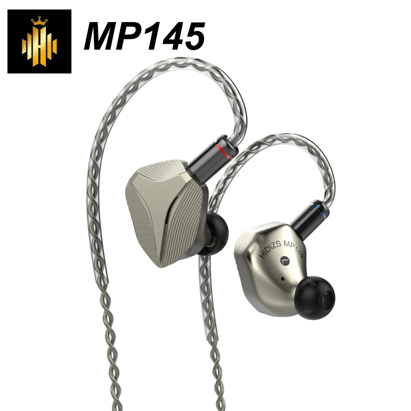 Hidizs MP145 �couteurs intra-auriculaires HiFi IEMs, moniteurs magn�tiques planaires ultra-grands, casque filaire avec c�ble d�tachable et prise 2 broches durable