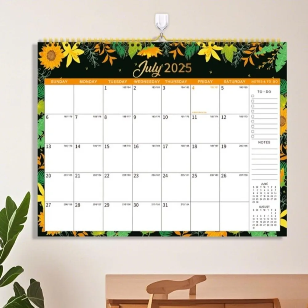 

Creative Wall Calendar Monthly Layout Spacious Hanging Calendar with Waterproof Cover Thick Paper Monthly Planner Calendar