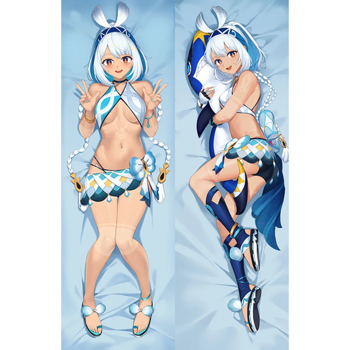 

Game Impact Mualani Cosplay Hug Body Pillow Case 2-Side Peachskin Hugging Pillow Case Mualani Cushion Cover Body Cover