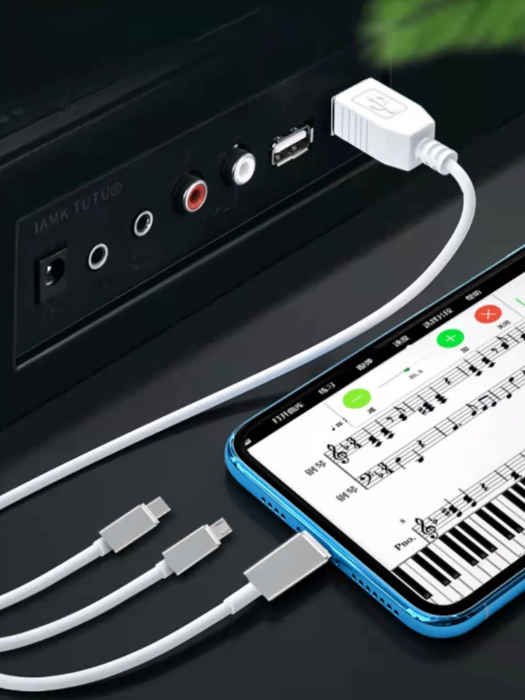 Kabel fortepianowy 3 w 1 USB B OTG do iPhone'a Klawiatura instrumentu MIDI USB Telefon Fortepian elektroniczny Podłącz bęben KABEL Micro Type C — zdjęcie produktu 6