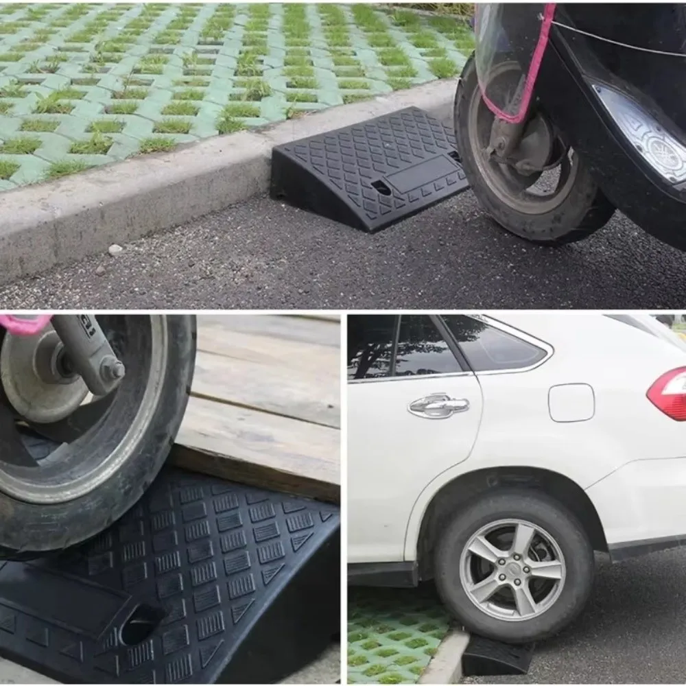 Portable Plastic Threshold Ramp 50/70/100mm Heavy Duty Curb Ramp Anti-Slip Car Wheel Ramp Car Trailer