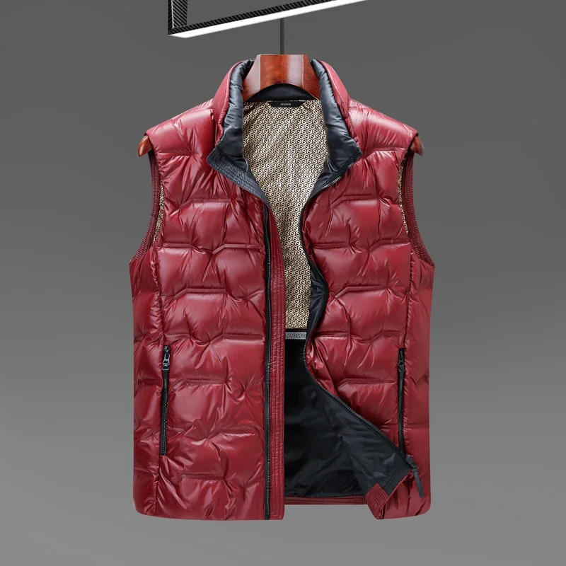 High-quality Three-proof Black Gold 2026 Winter Down New Vest, 90 White Duck Down, Graphene Black Technology Men Winter Jacket
