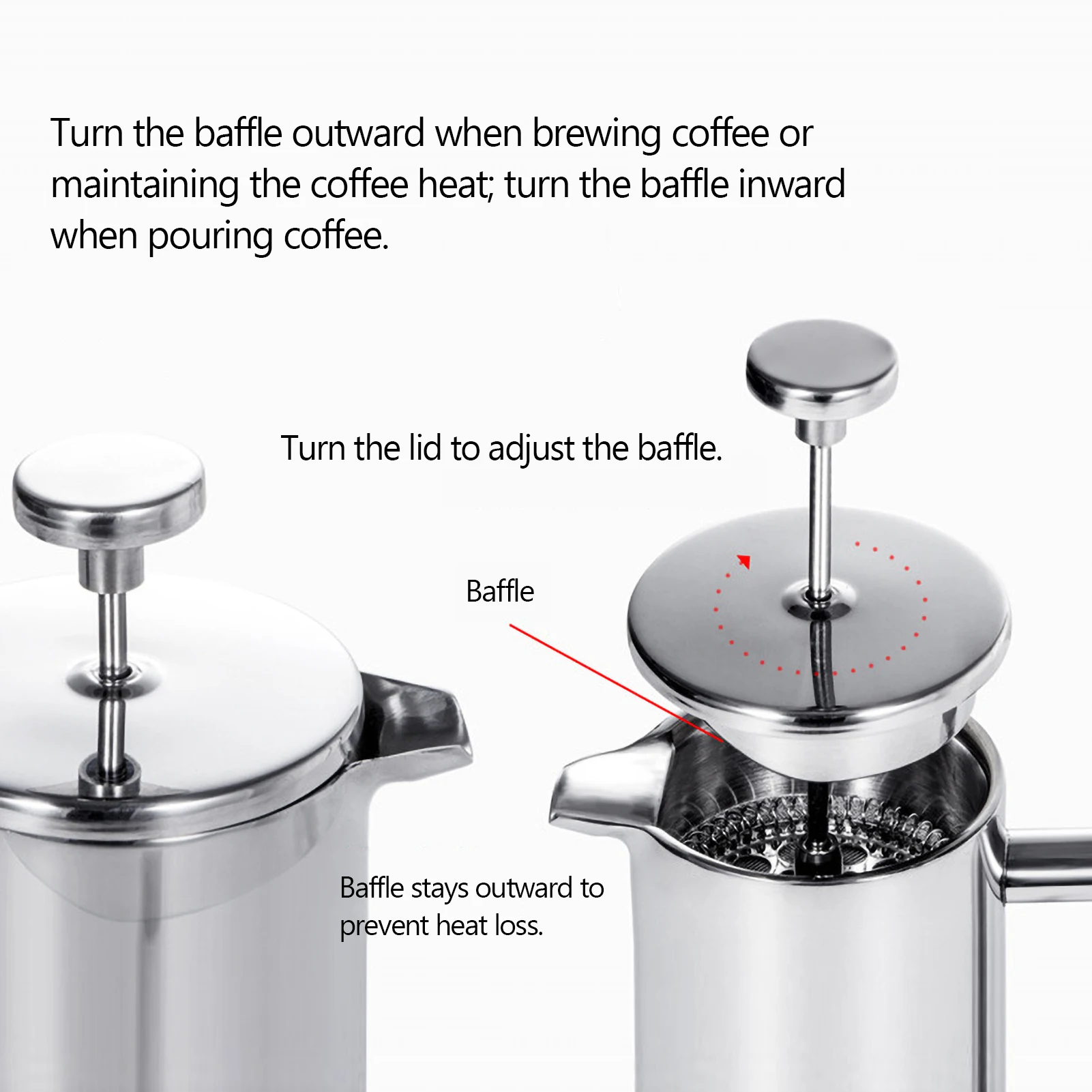 350ml/800ml/1000ml French Press Coffee Maker Stainless Steel Double Walled Insulated Coffee Maker Pot coffee maker coffee pot