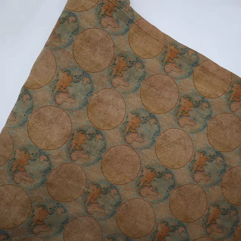 

Persimmon Dyed Printed Fabric Scrap: Cotton, Kakishibu, Natural Dyed, Boro Patchwork Fabrics, 55x50cm