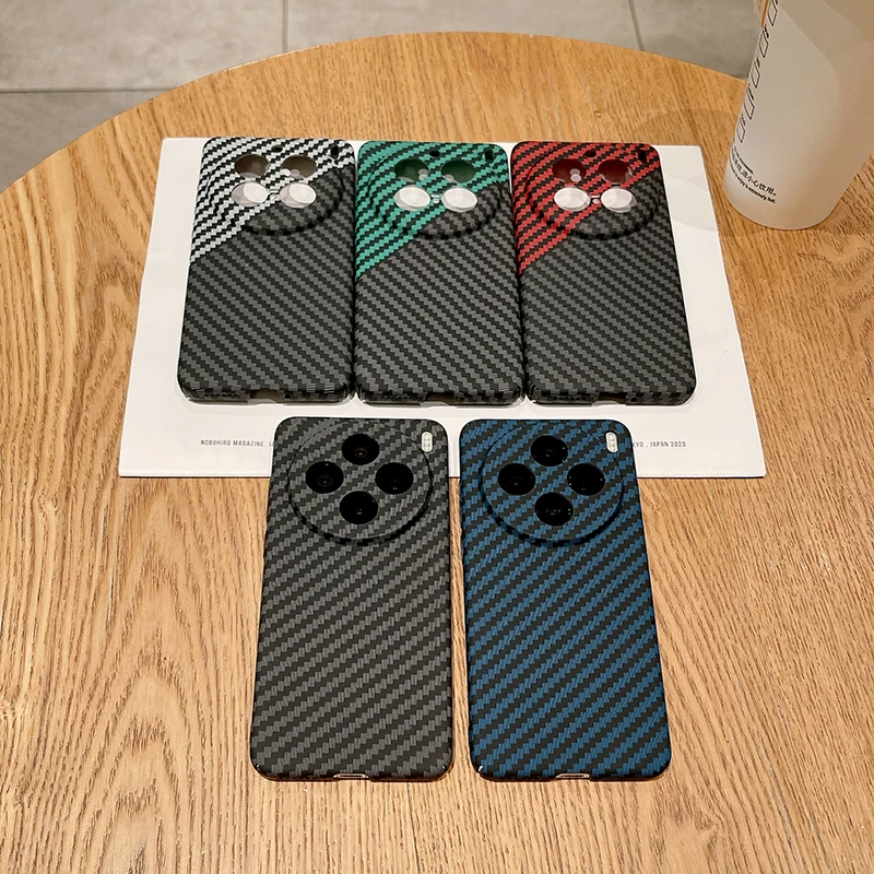 Carbon Fiber Matte PC Case For VIVO X200 Pro Mini Ultra Thin Anti Fingerprint Heat Dissipation Hard Back Camera Protector Shell