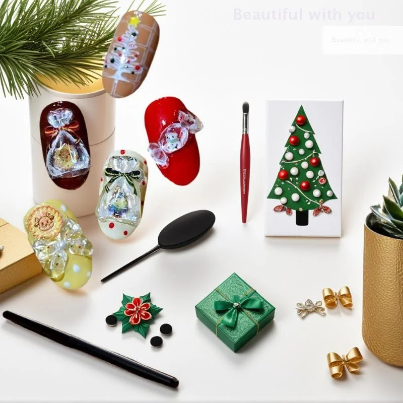

Charming Snowman Design Nail Art Stickers; Shell Light Print; Embossed Christmas Gifts for Nail Art Enthusiasts