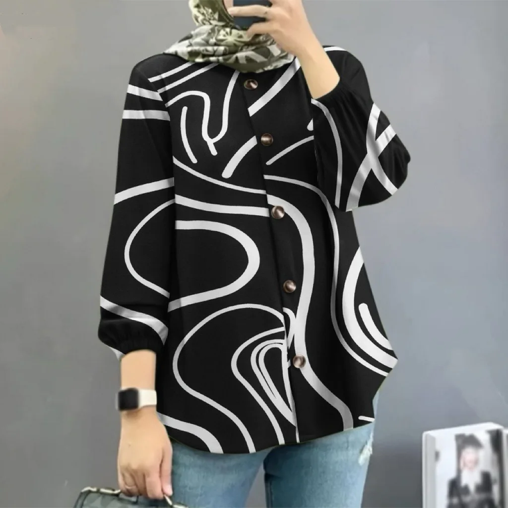 Faionable الأزهار المرأة irt فقاعة Sve العصرية الشرق الأوسط الملايو جديد Sle عبر الحدود الملابس ربيع 2025 الصين المنشأ