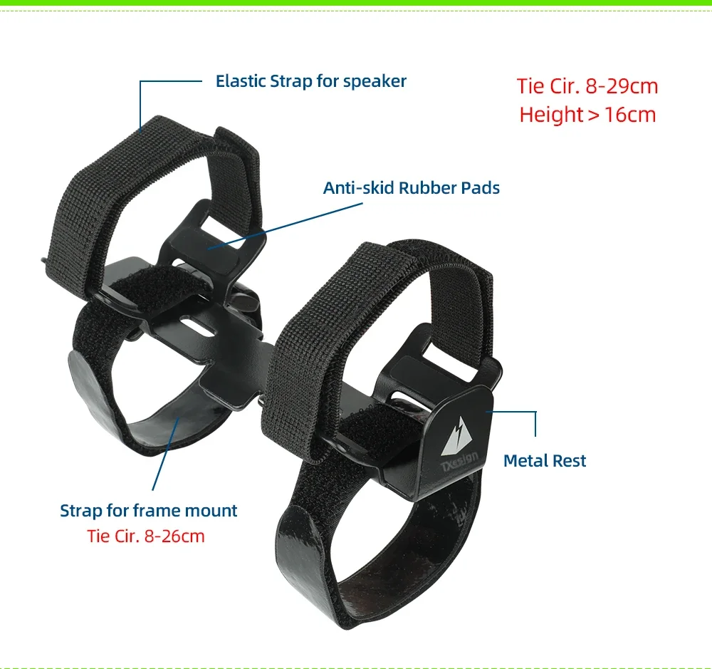 Description Picture 4 of itemRobust Holder for Bicycle Water Bottle Loudspeaker Hook/Loop Strap Quick Mount Release Fits JBL Speakers Bluetooth Sound Box