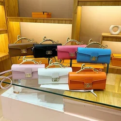 Women Luxury Brand Design Leather Bag 2024 New Ladies Metal Buckle Simple Fashion Shoulder Bag Party Oblique Bag