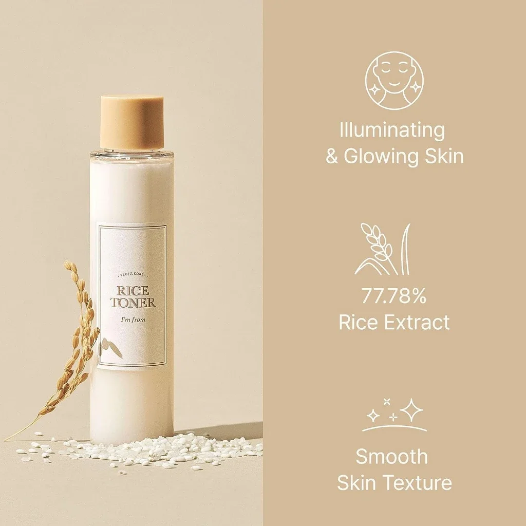 I'm From Rice Toner, 77.78% Rice Extract , Glow Essence with Niacinamide, Hydrating for Dry Skin, Vegan, Alcohol Free