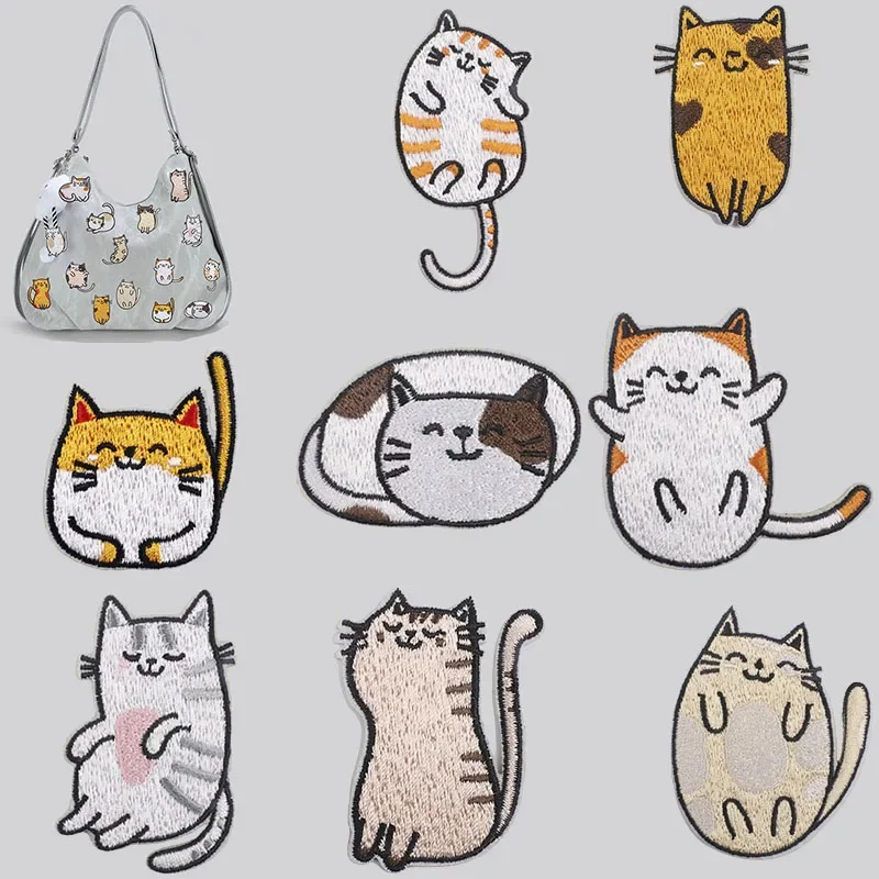 

Iron On Patches for Clothes The Rural Cat Clothing Stickers Fabric Sewing Embroidered Patch Thermal Adhesive Applique Fusible