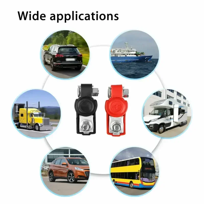 Pince de câble de borne de batterie pour voitures et camions, borne de batterie automatique positive négative, pince de poteau supérieur,