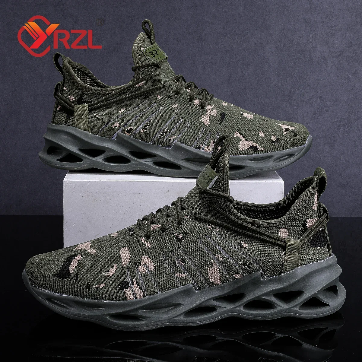 Yrzl tênis masculino confortável respirável sapatos de plataforma verão homem tênis de corrida respirável confortável caminhada homem