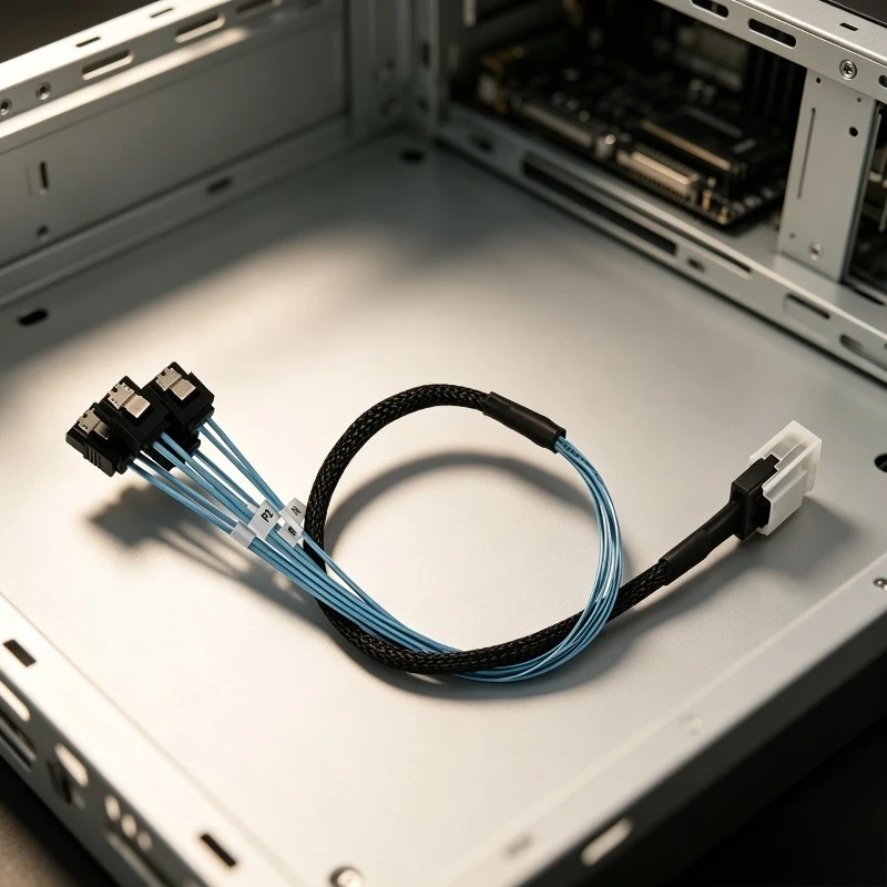 Mini SAS SFF-8087/SFF-8643 to 4x SATA Reverse Breakout Cable Server HDD Data Cable RAID Card Cable