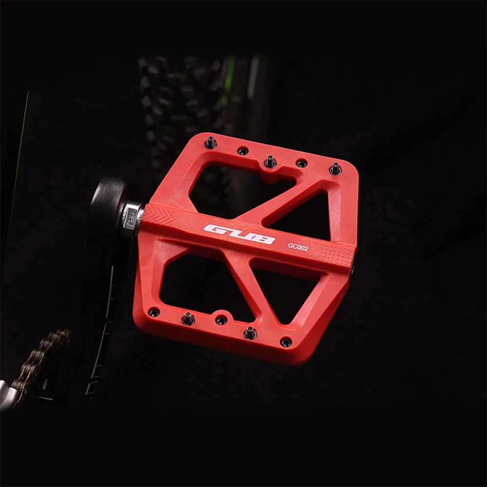 GUB GC-002 Mountain Bike Pedal Nylon Fiber Bearing Peilin Pedal, Anti Slip Large Foot Pedal