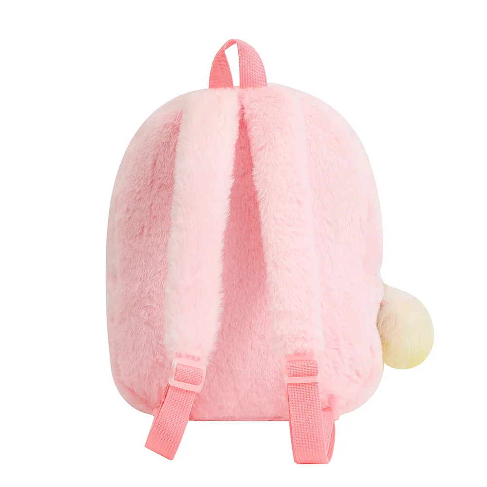 Autumn and winter plush backpack shiny bow unicorn bag