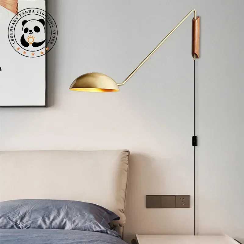 Imagem -05 - Modernas Lâmpadas de Parede Minimalistas com Braço Giratório Ajustável Luminária Criativa para Salão Quarto Cabeceira Estudo Decoração Interior Luminárias