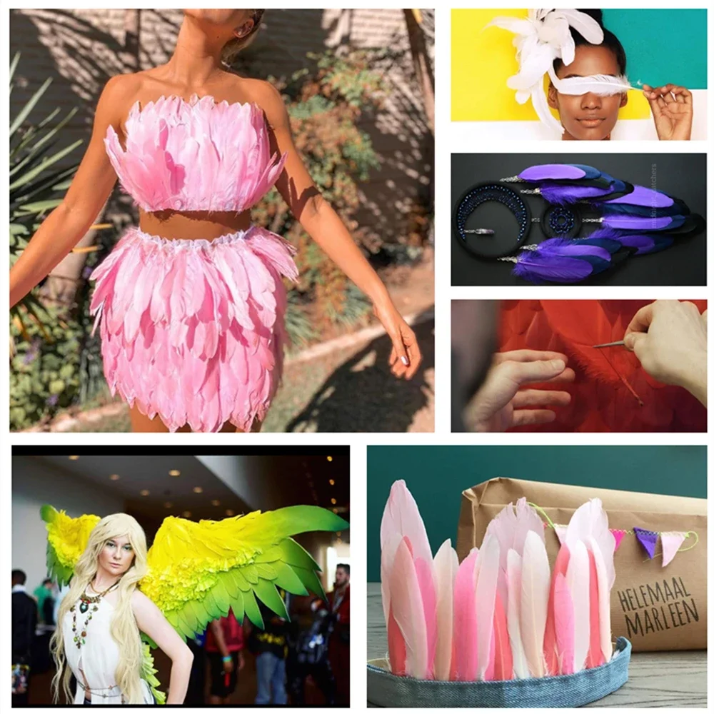 50 100 200Pcs Natural Dyed Goose Feathers Plumes 15-20cm 6-8inch Craft for DIY Jewelry Making Wedding Home Party Decoration