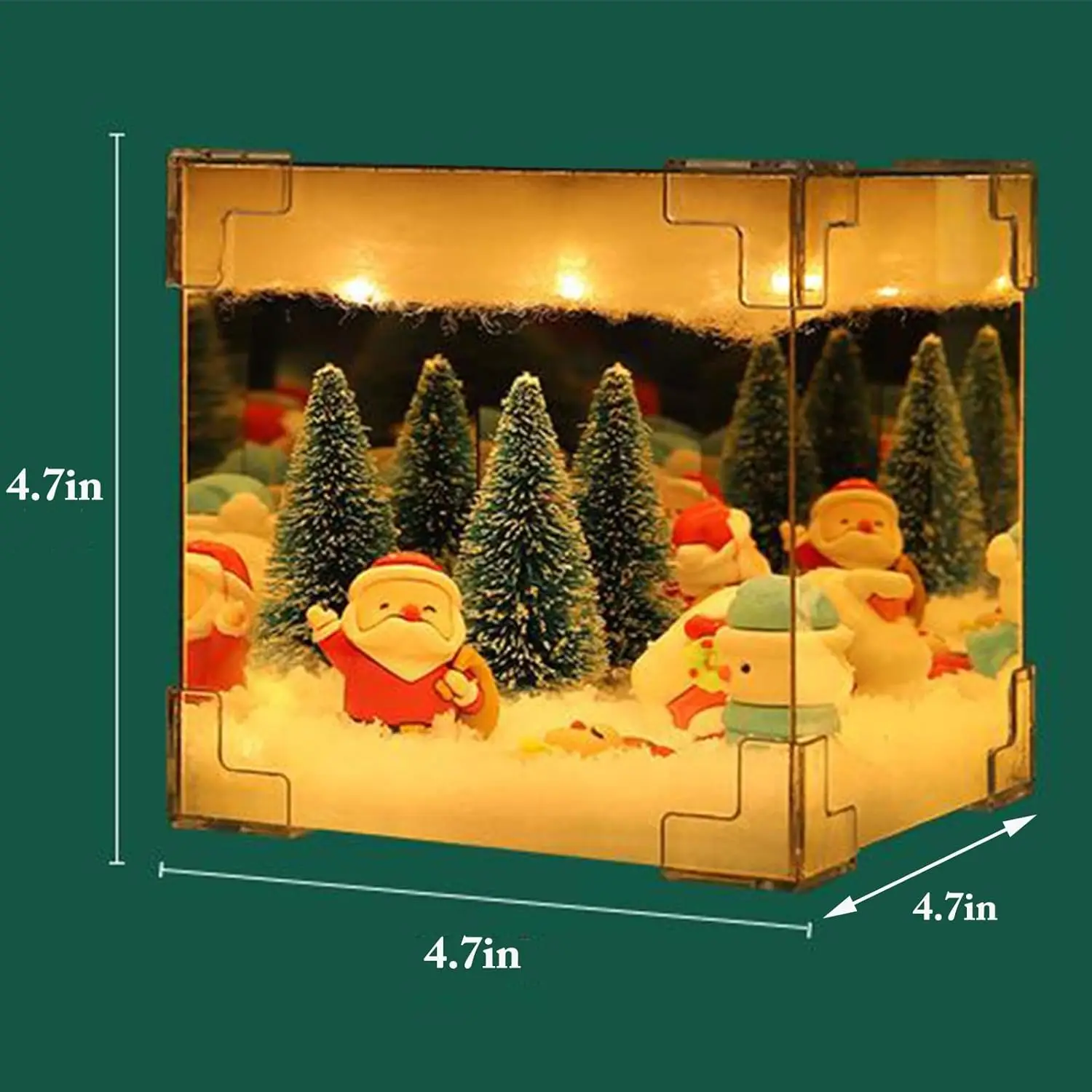 Christmas Night Light Mirror and LED Cube Lamp 3D Santa Claus Snowman Tree Christmas Lights DIY Christmas Decorations