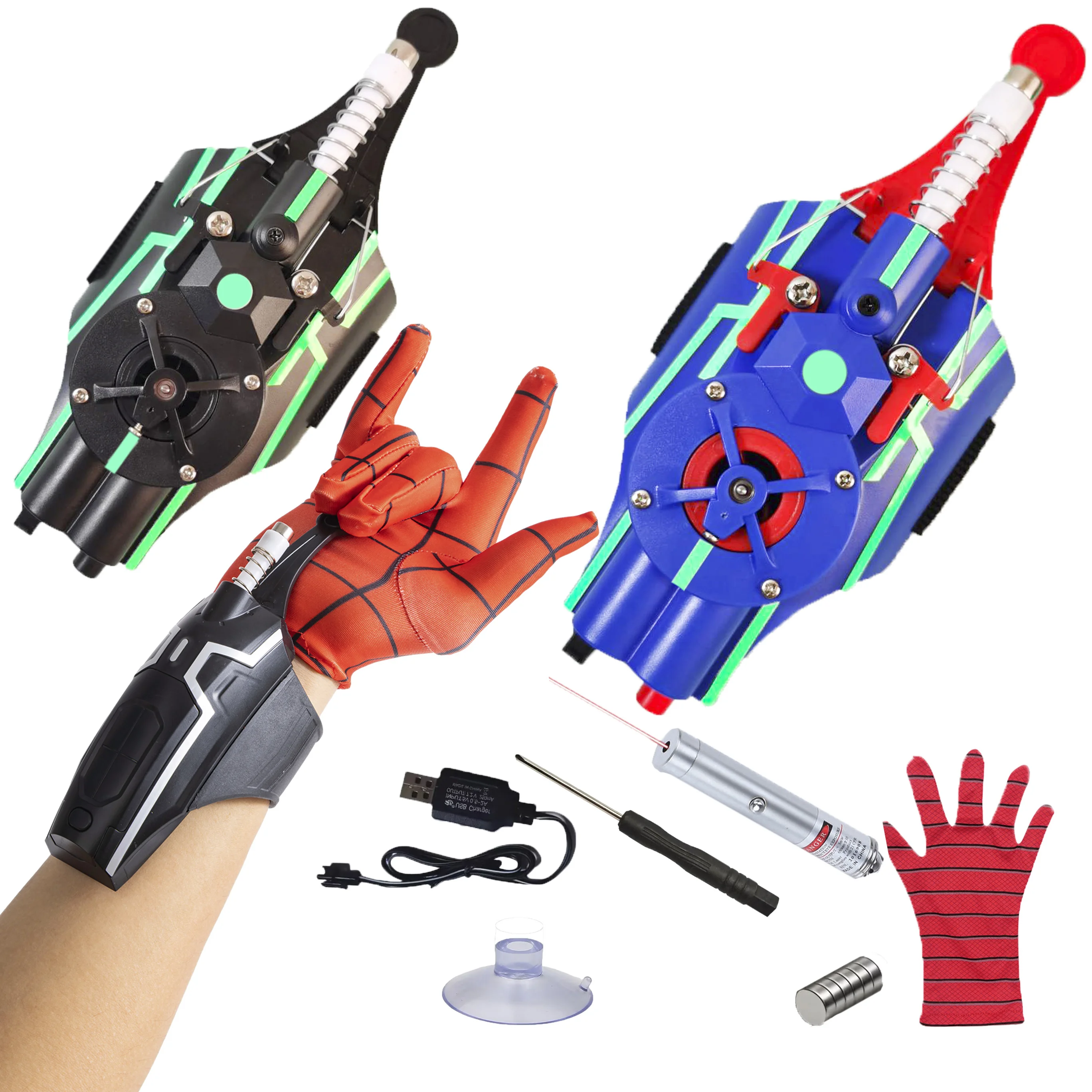 2024 Fully Automatic Spider-man: Far From Home Spiderman Web Shooters Spider Silk Rope Device Cosplay Props Toy Christmas Gift