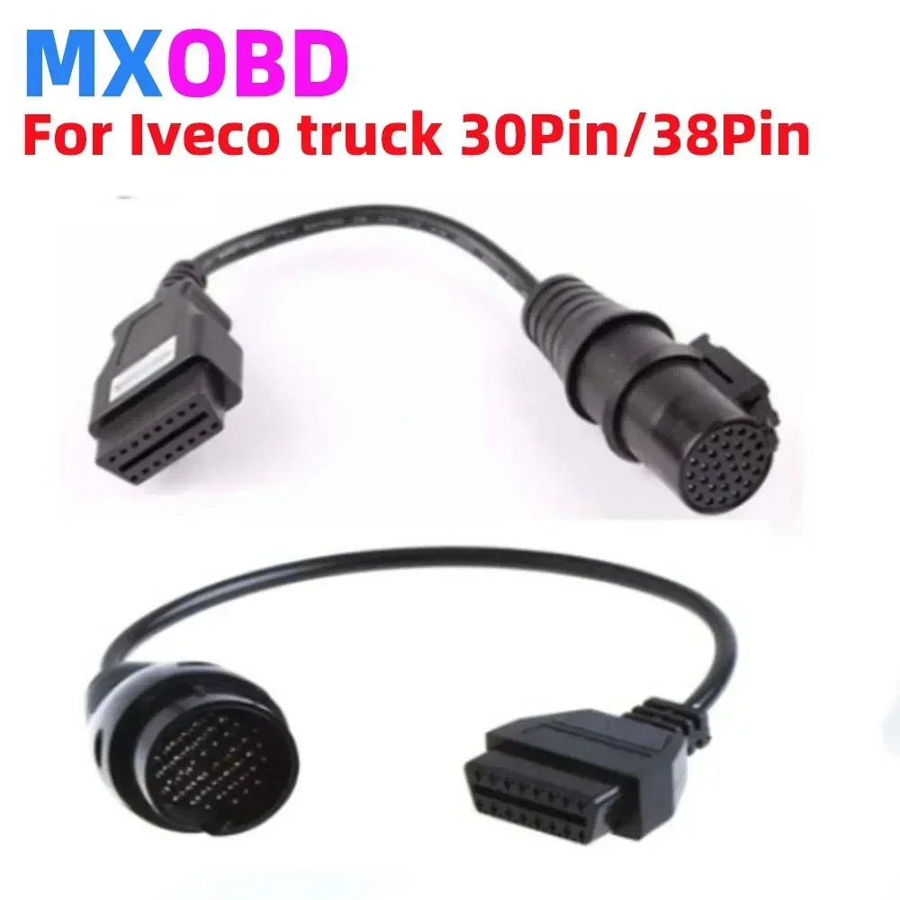 OBD 2 II Cable For IVECO 38Pin IVECO 30Pin to 16Pin Connector Cable Car Interface For IVECO Trucks Diagnostic Tools Car-detector