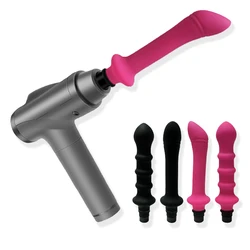 Fascia Penis Masturbação Pistola Vibradora, Máquina Sexual, Massagem Anexos Cabeça para Dildo de Silicone, Brinquedos Sexuais para Homens e Mulheres