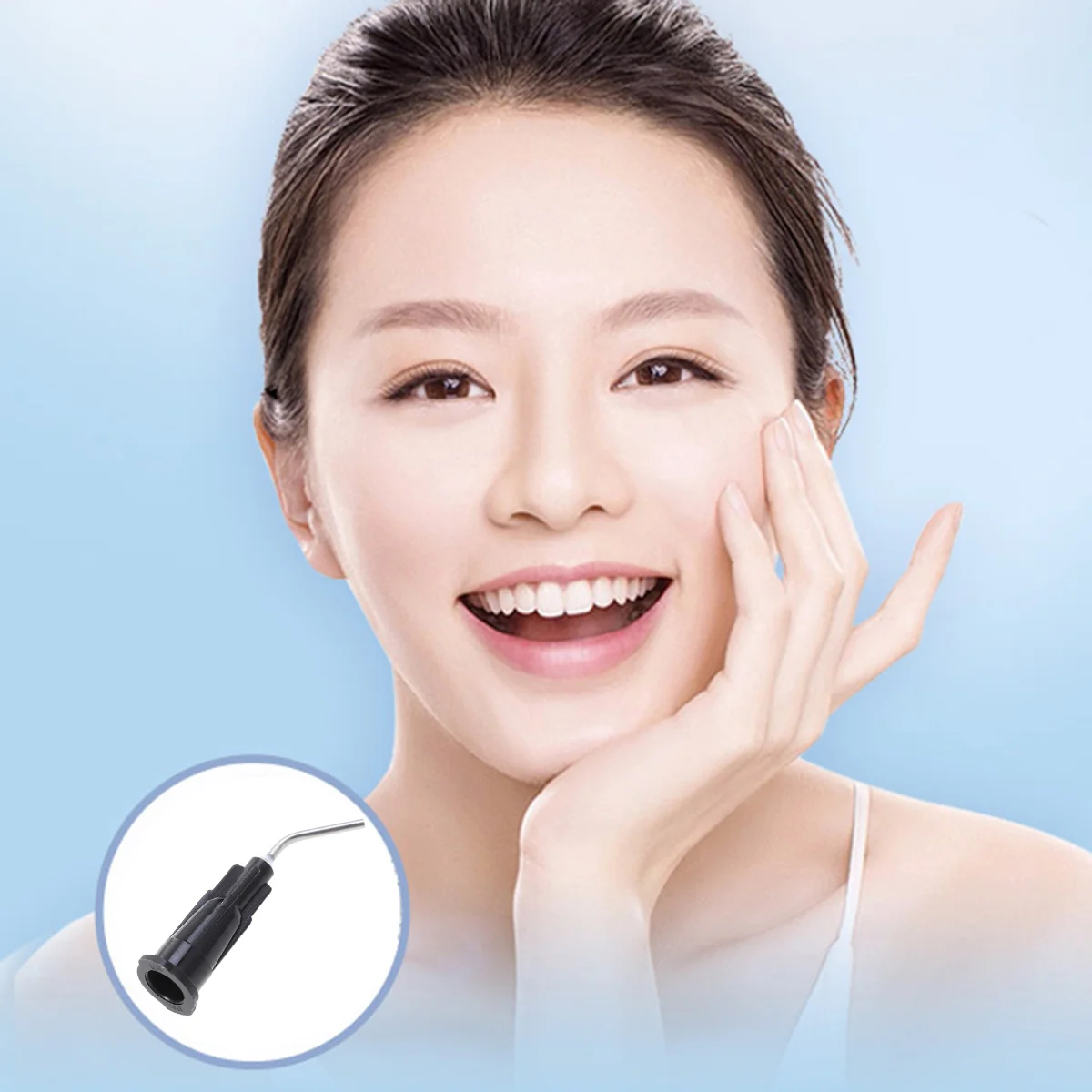 

100Pcs Disposable Dental Bent Needles Tip 19g 1.1mm Black for Teeth Washing Oral Surgery Postoperative Home Care Pet Feeding