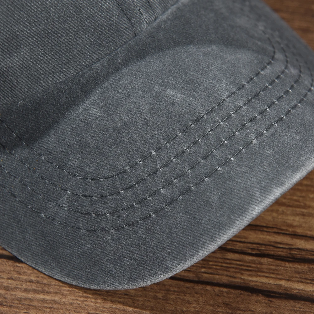 Unisex Baumwolle Baseball kappe gewaschen Stoff Männer Frauen Snapback Truck Hut Vintage Hip Hop taillierte Kappen einfarbig Papa Knochen Casque tte – Detail 8