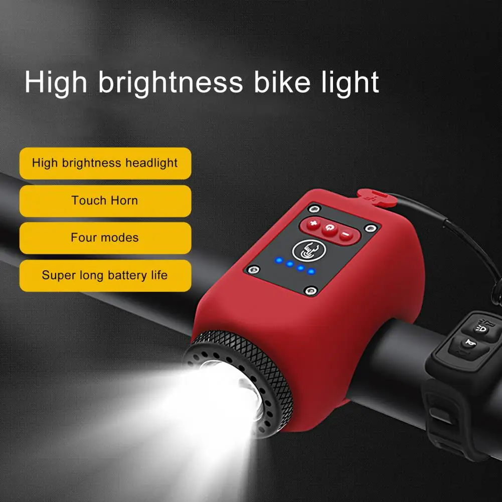 

Mountain Bike Headlight Convenient Touch Screen 250 Lumen Water Resistant Bicycle Front Light Horn for Outdoor Cycling