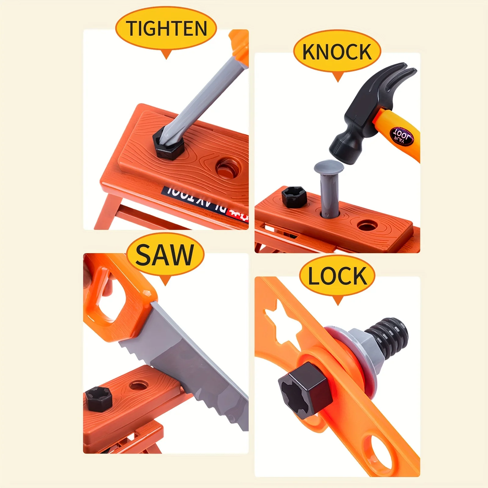 Children'S Tool Repair Set, Hammer, Screwdriver, Saw, Multifunctional Repair Simulation Tool Table, Boy'S Play House Gift Toy