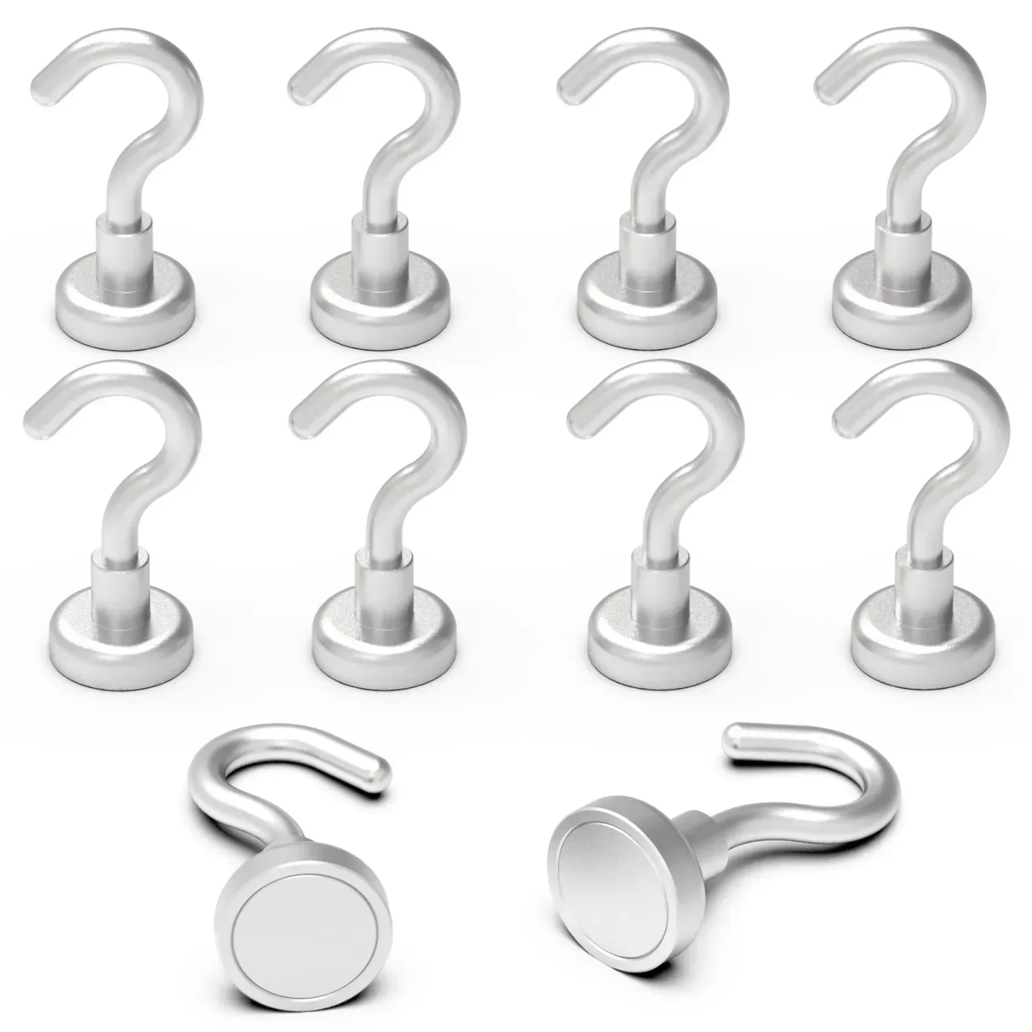 

10Pcs Strong Magnetic Hooks Load Bearing Hook MultiPurpose Storage For Home Kitchen Bar Storage Key Hanging Hanger