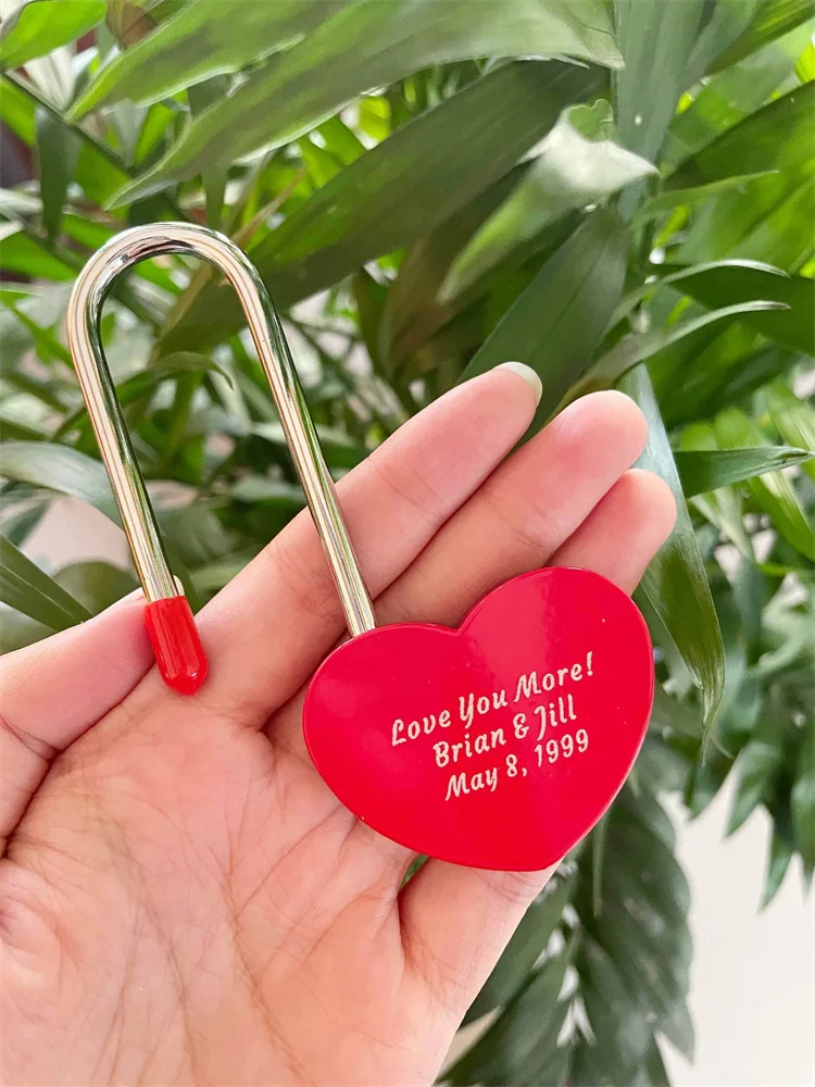 Personalised Heart Padlock,Personalised Love Padlock, Engagement Love Lock, Paris Padlock, Engraved Heart Padlock, Red Love Lock