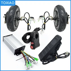 24V36V48V350W dual motor modified electric scooter go kart kit total power 700W with drum brake 8-inch solid wheel hub motor