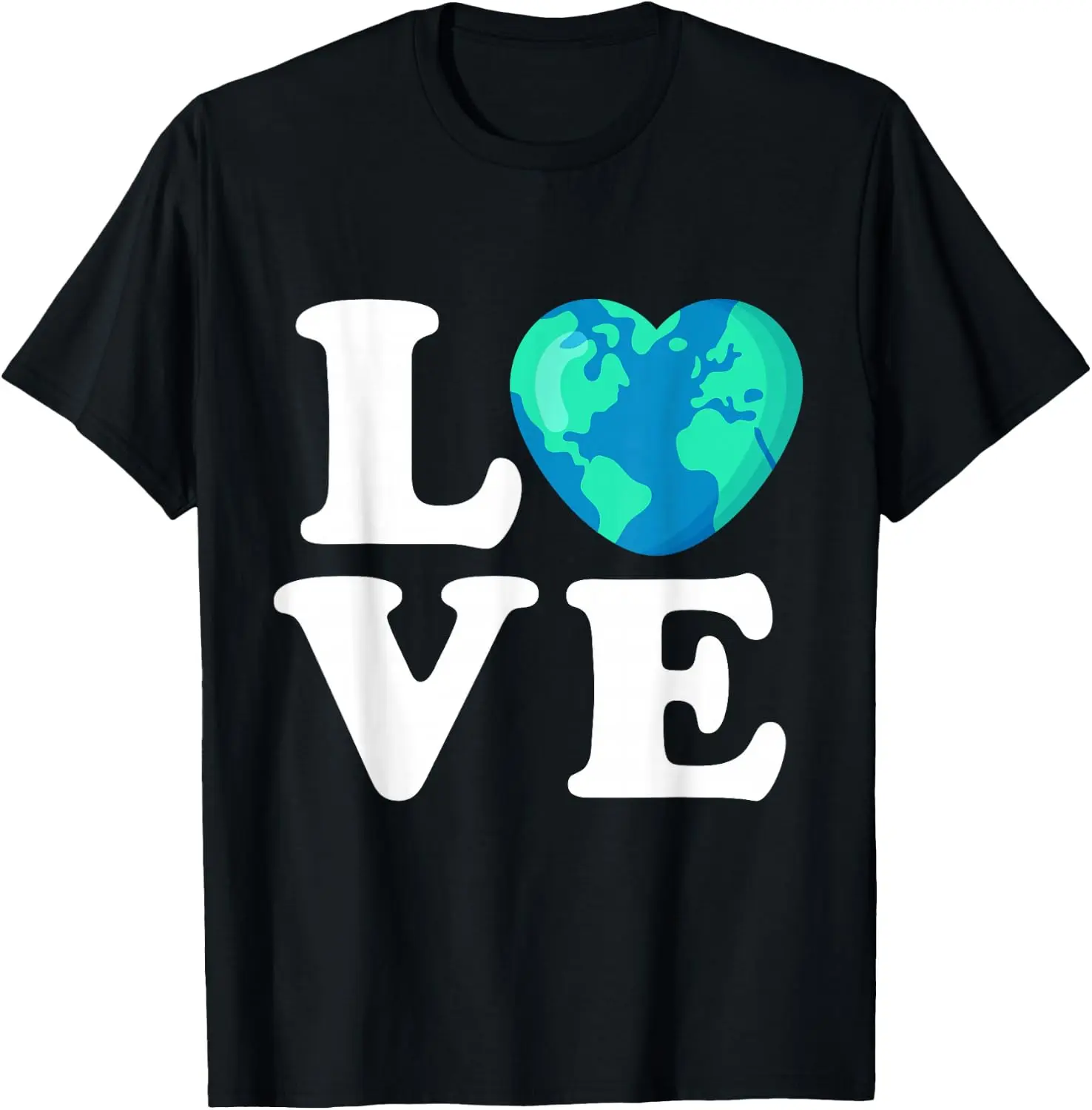 LOVE Happy Earth Day Globe Save The Planet April 22 T-Shirt 100% Cotton Trendy Y2K Short-Sleeve Tee – Soft, Quick-Drying, & Moisture-Wicking; Ideal for Sports or Casual Wear; Great Gift for Christmas or Halloween. Environmental.