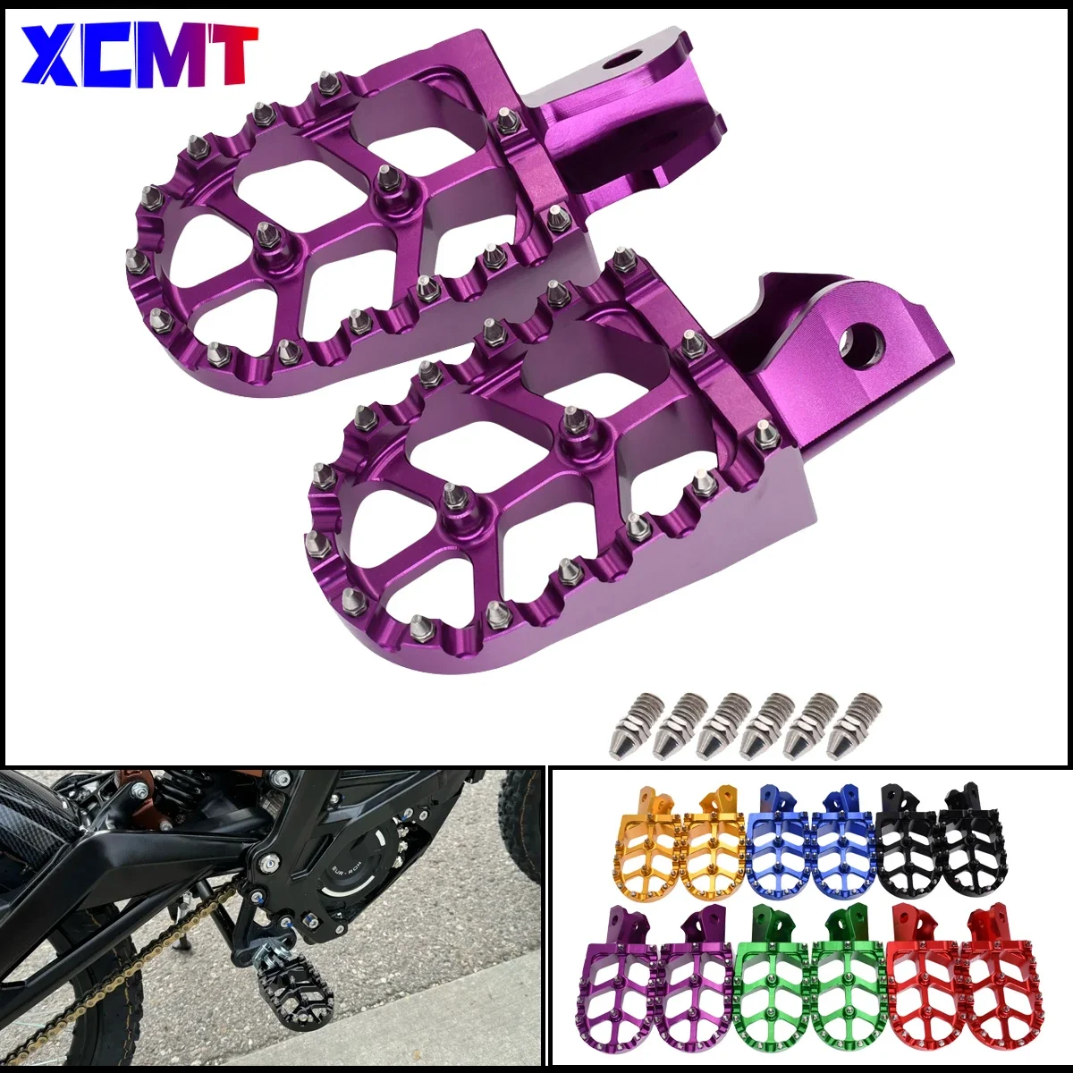 

Motorcycle CNC Footpegs Bracket Pedals Foot Pegs For Sur-Ron Sur Ron Surron Light Bee S & Light Bee X Electric Motocross Bike