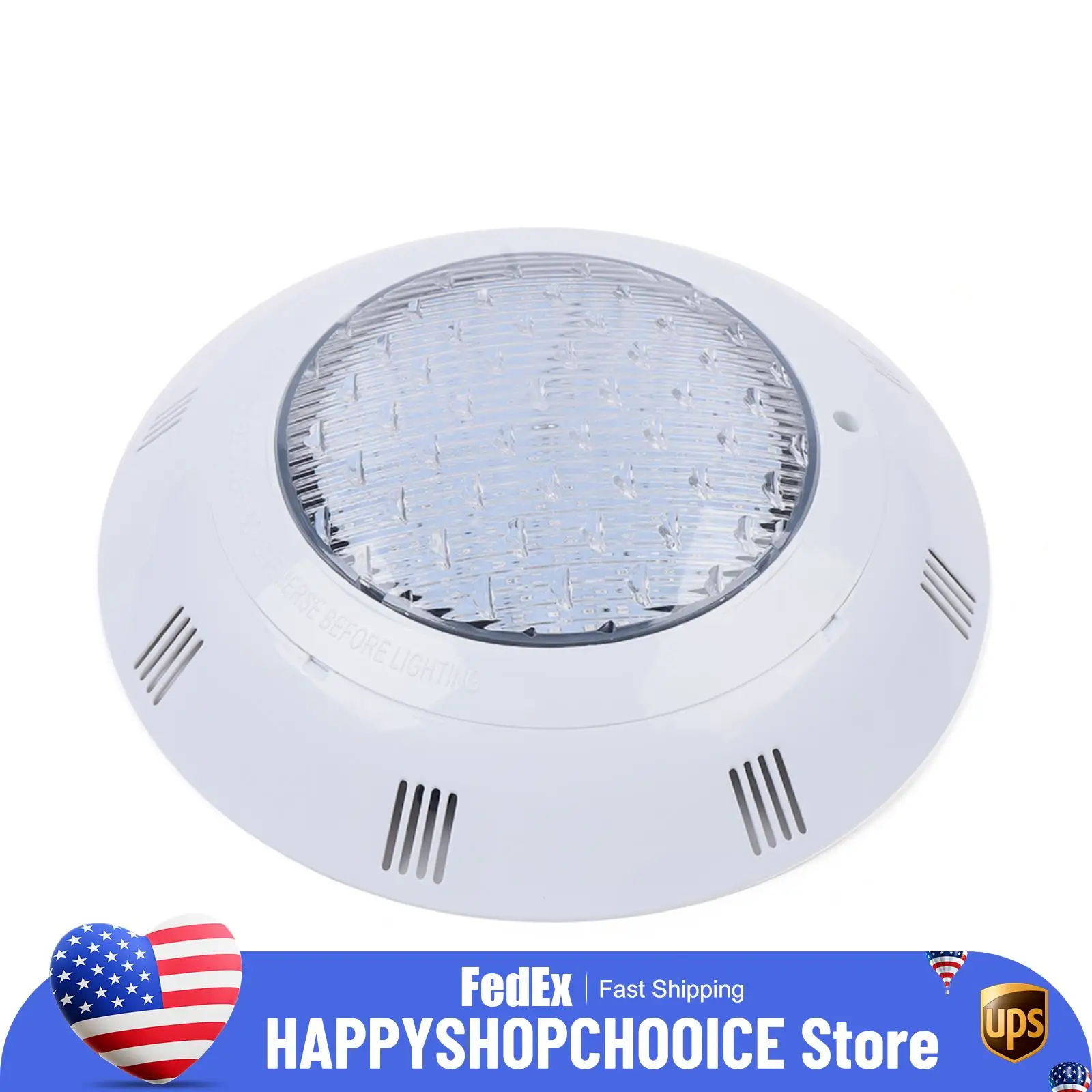 Lumière de piscine LED, éclairage de grande surface, lentille PC, plusieurs couleurs de lumière pour piscines, piscines de caractéristiques d'eau, parcs aquatiques 25W