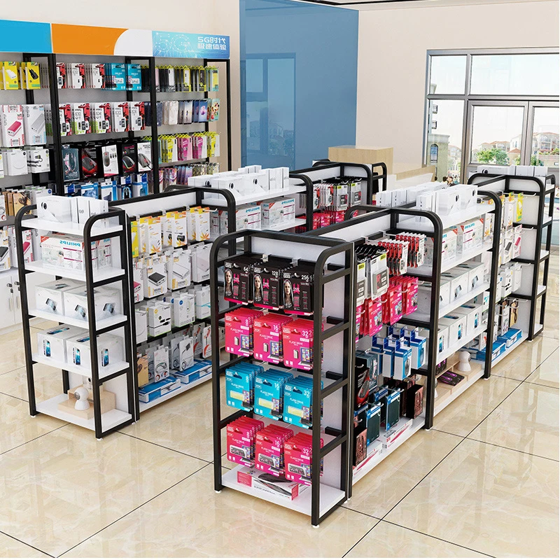 

Customize.Kainice Supermarket Rack Wood Retail Fixture Display Cabinet with Metal Snack Bulk Food Hanger Stand Shop Wood Met