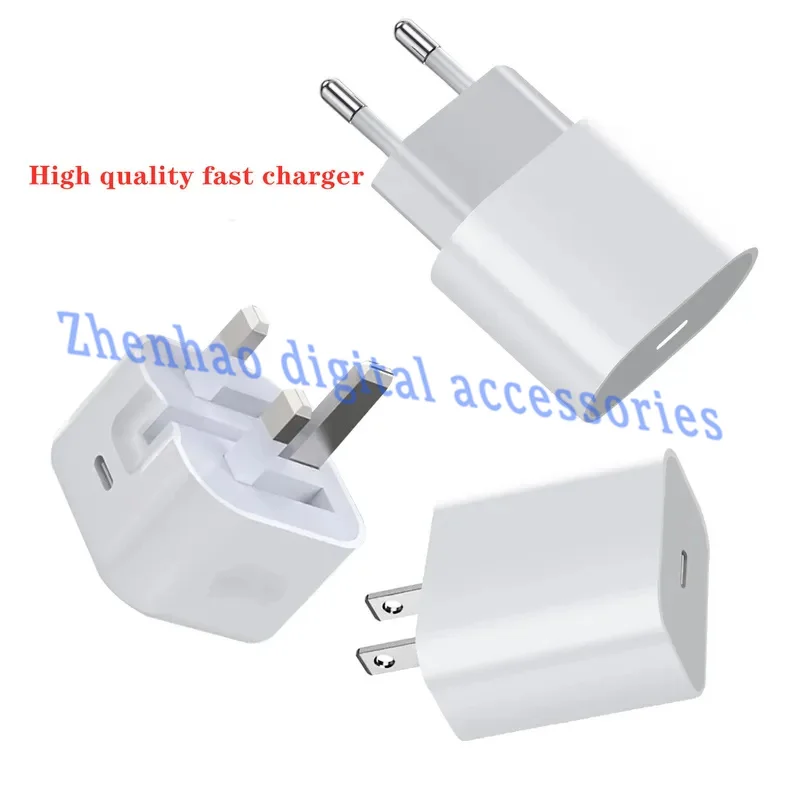 High quality pd20w fast charger type-C connector UK/US/EU adapter for iPhone iPad digital machines