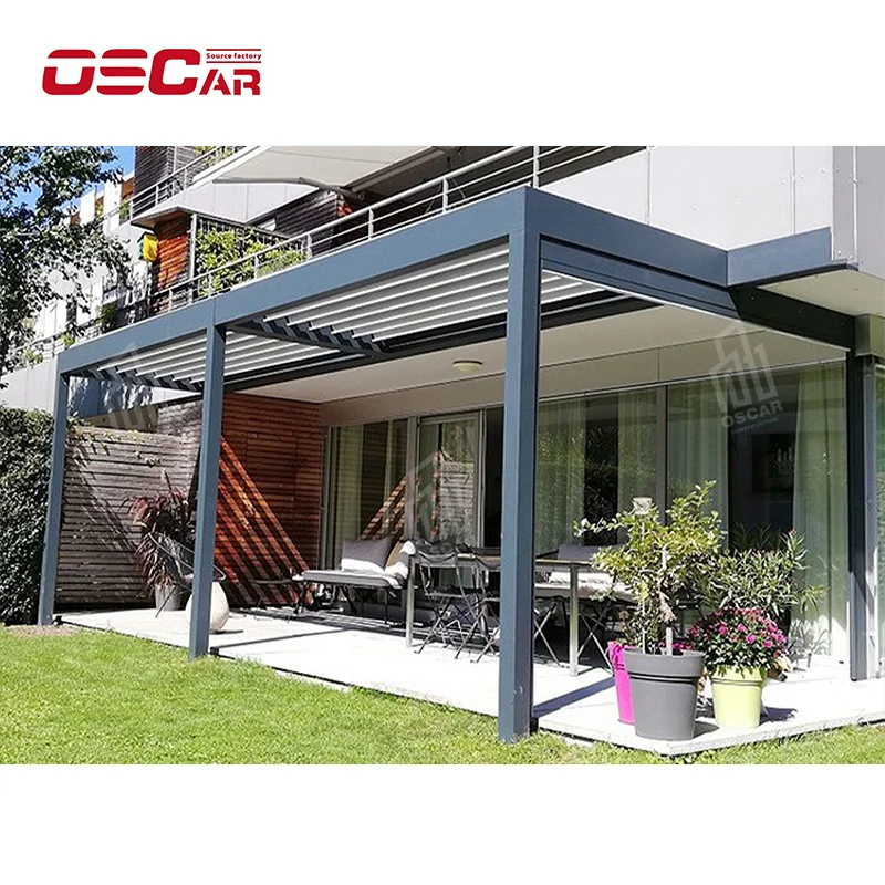 

Waterproof Pergola Used Pergola for Sale Automatic Aluminum Outdoor Aluminium Alloy 6063-T5 All-season New Year's PVC Fabric MDF