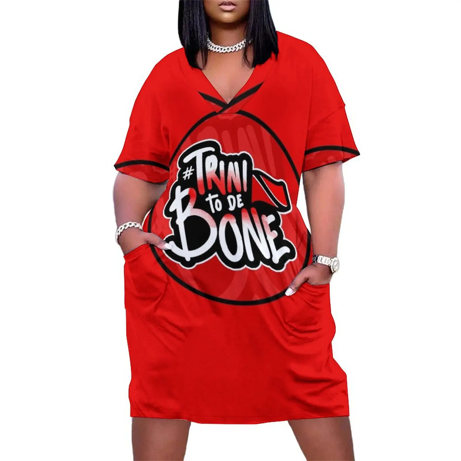 

Trini To De Bone - Trinidad and Tobago | Trinidad Slang Loose Pocket Dress dress summer dress womens 2025