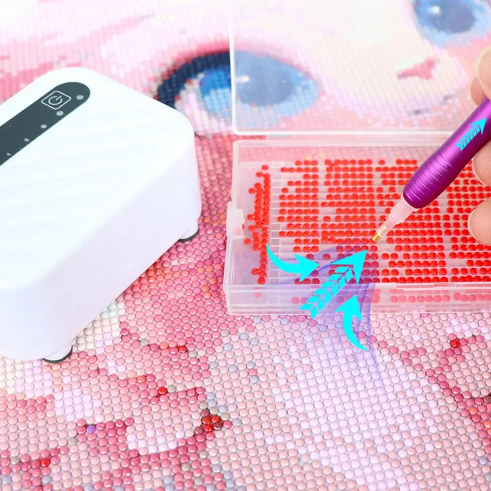 Electric Diamond Art Pen Rechargeable Vacuum Faux Diamond Pen Diamond Art Tool with Storage Bag for DIY Art Crafts 3