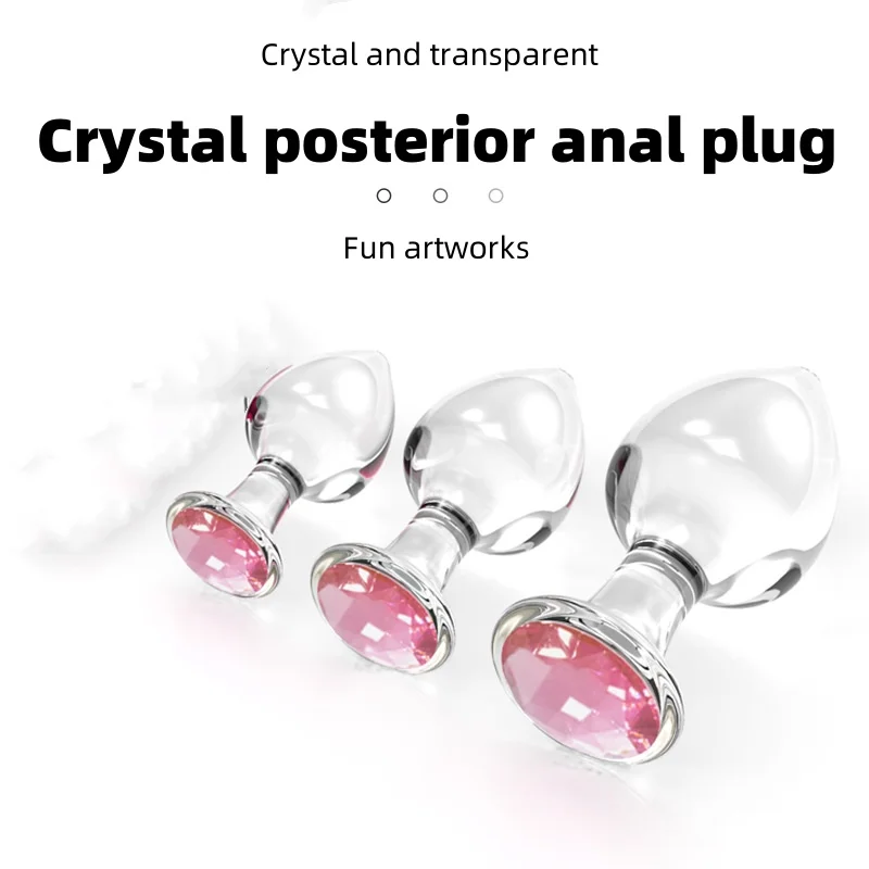 

Multi Size Crystal Glass Transparent Anal Plug Pink Diamond Male Prostate Massage Masturbation Adult Sexual Intercourse Anal Toy