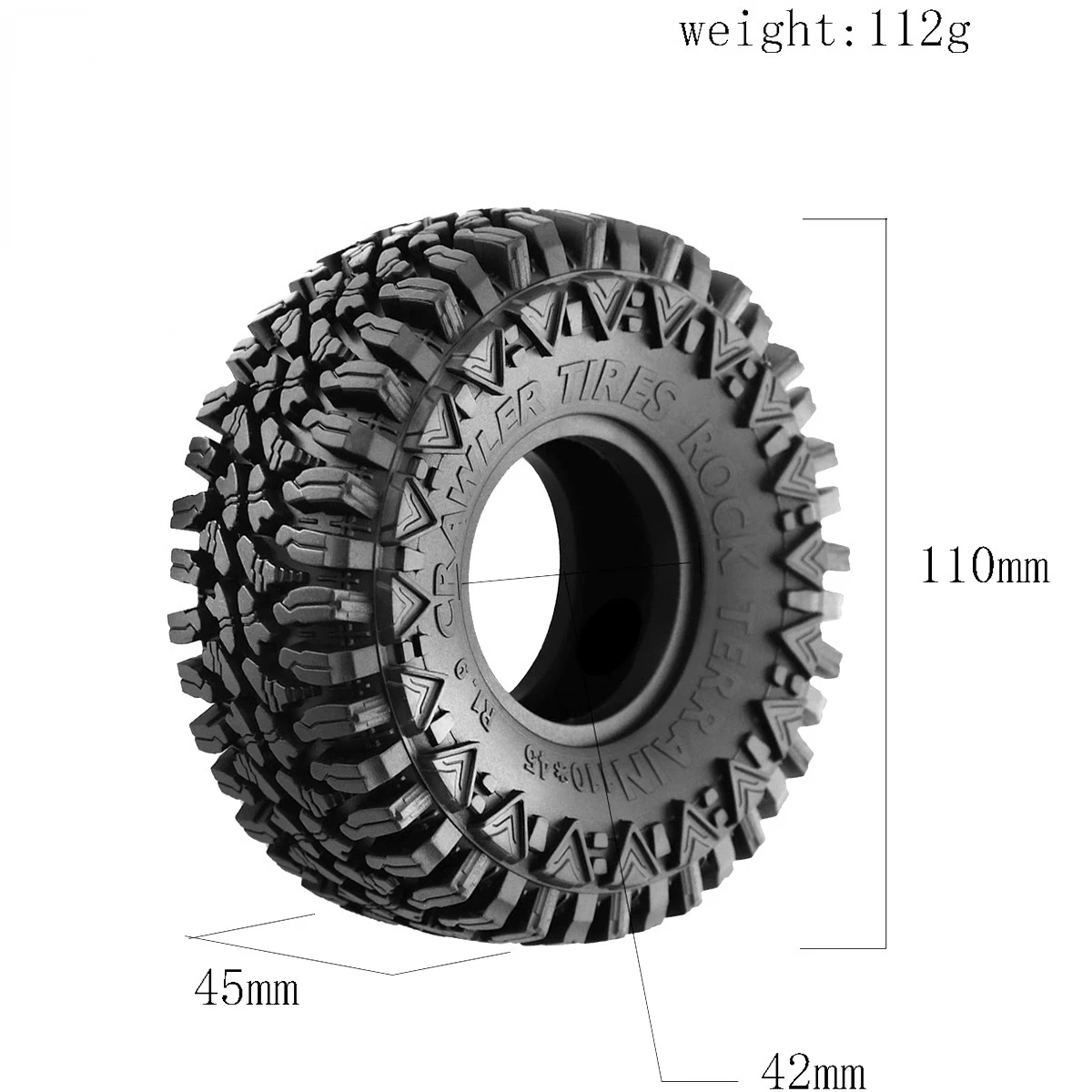 4 SZTUK 110mm Gumowa opona przeciwbłotna 1.9\