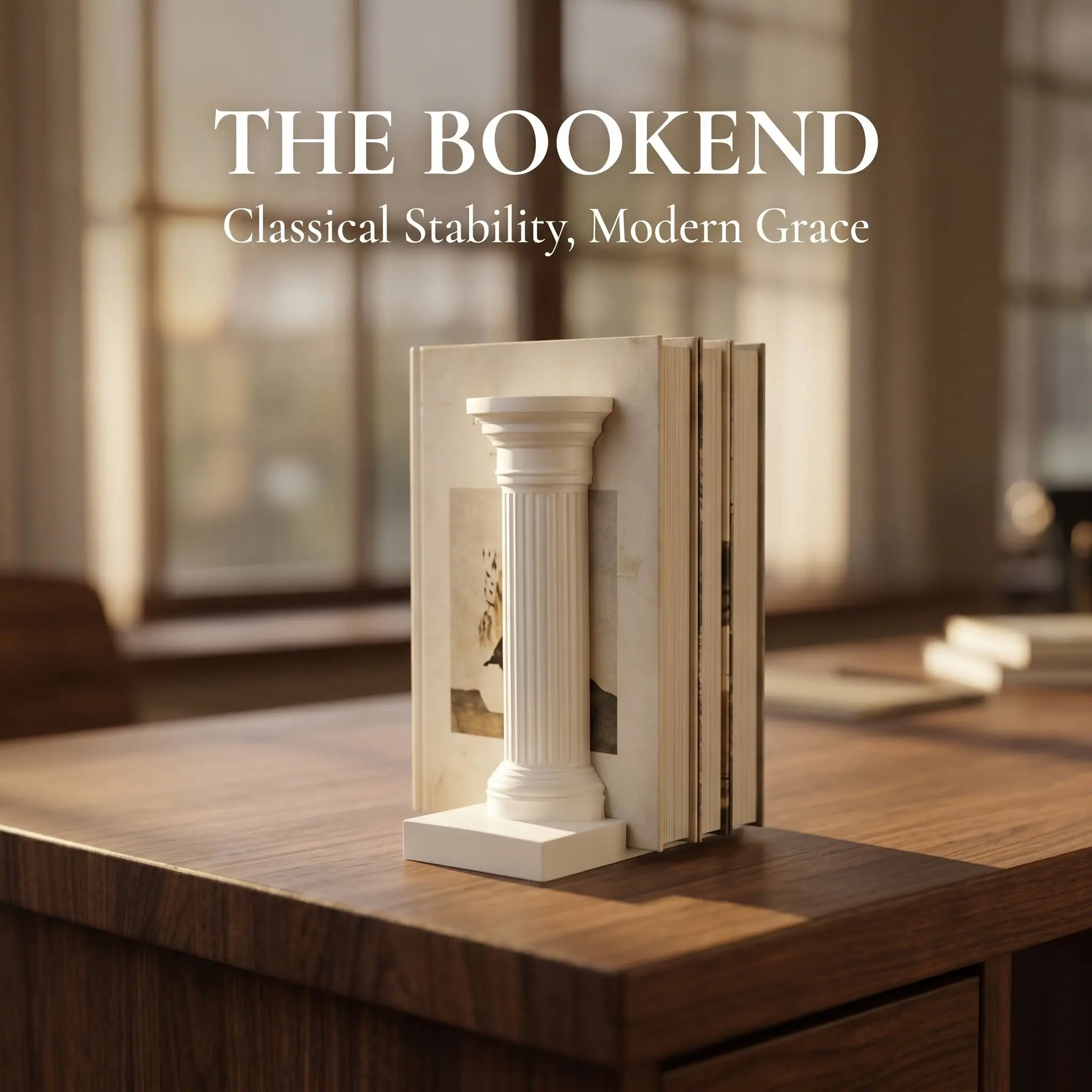 2pcs Roman Column Book Ends Vintage Decorative Bookends for Shelves Aesthetic Greek Book Stoppers Stand Organizer for Office
