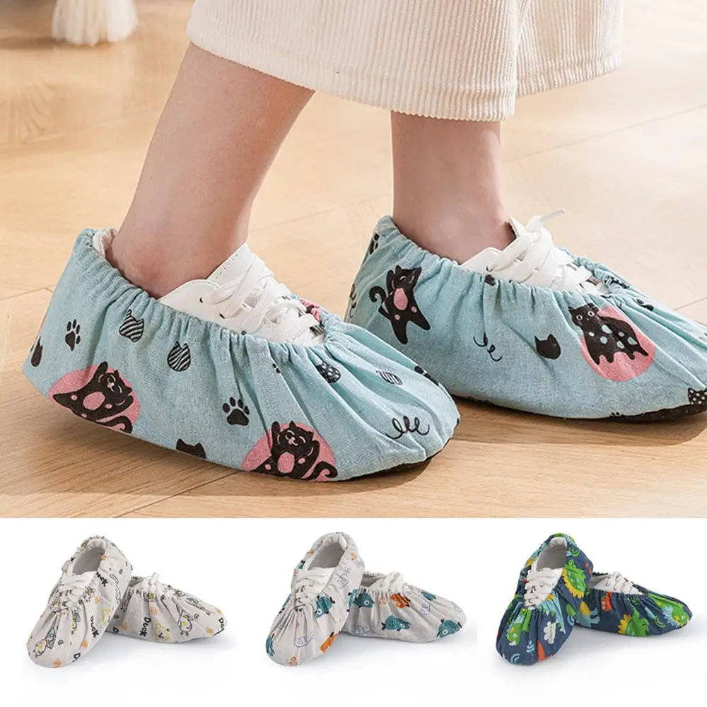 

Protector Cover Non-slip Indoor Shoes Case Cartoon Shoe Covers Washable Cute Non-slip Household Keep Floor Carpet Cleaning