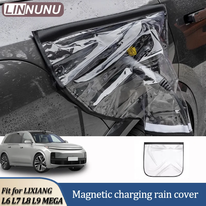 Linnunu Fit for Lixiang L6 L7 L8 L9 Car Decoration Supplies Car Charging Rain Cover Magnetic Waterproof New Energy Protective Cover Charging Port Magnetic Rain Cover Car Exterior Protection Parts