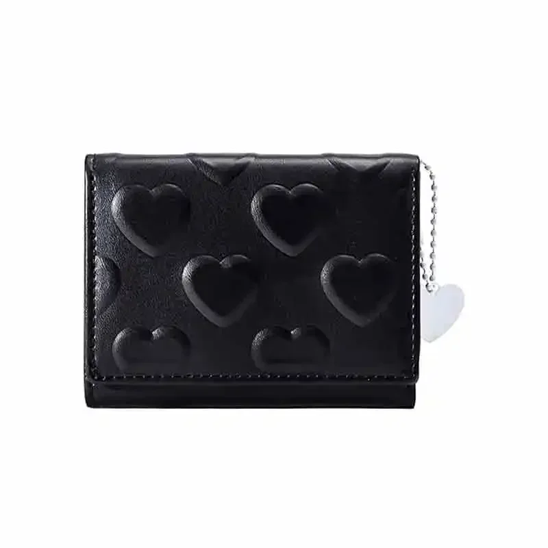 

MW1 Womens Wallet Small Trifold Slim Leather Cute Wallet Cash Pocket with Heart