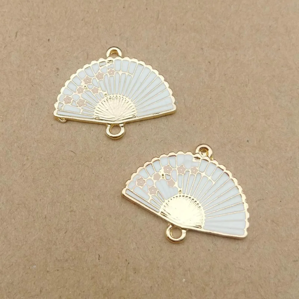 

30pcs Fan Pendants Cartoon Necklace Diy Craft Keychain Hanging Ornaments Mixed Color Creative Design For Keychains Sweater